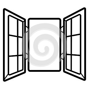 Open doors hand drawn outline doodle icon