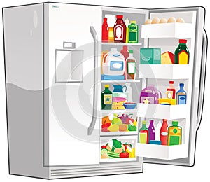 Open double width fridge photo