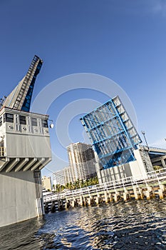 Open drawbridge in Fort Lauderdale