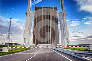 Open Drawbridge over river