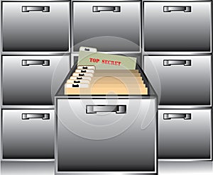 Open Drawer with Top Secret File