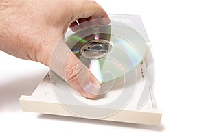 open dvd-rom on white