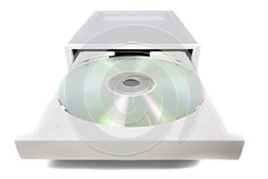 open dvd-rom on white