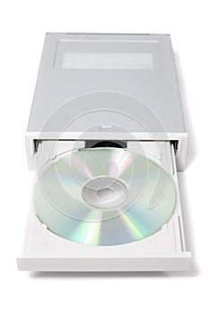 open dvd-rom on white