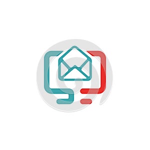 Open e-mail icon vector illustration.