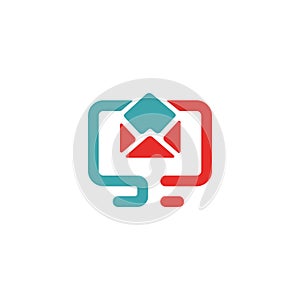 Open e-mail icon vector illustration.