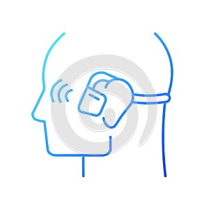 Open ear wireless headphones gradient linear vector icon