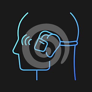 Open ear wireless headphones gradient vector icon for dark theme