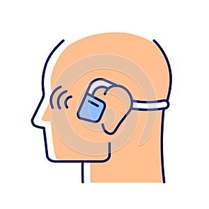 Open ear wireless headphones RGB color icon