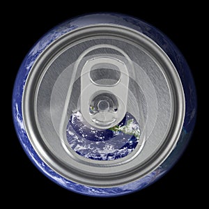 Open earth soda can lid
