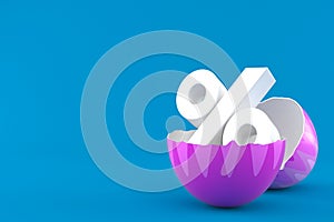 Open easter egg with percent