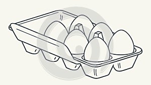 Open Egg Carton with Fresh Eggs Vector Illustration, vector design Generative AI