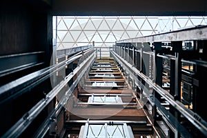 Open elevator lift shaft