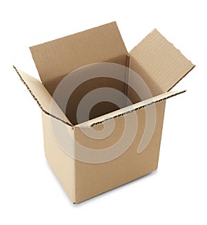 Open empty cardboard box