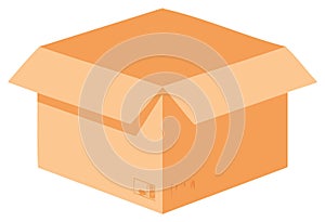 Open Empty Cardboard Box for Packing or Shipping Vector Illustration