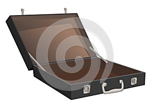 Open empty isometric suitcase vector illustration