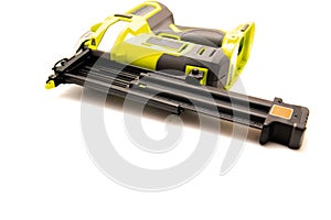 Open empty magazine of brad nailer a power tool that drive a small finish-type nail or brad from a built-in magazine into wood