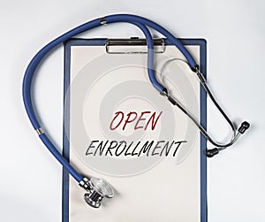 Open enrollment. Medical health insurance concept