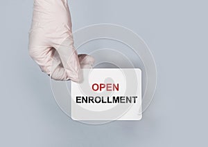 Open enrollment. Medical health insurance concept