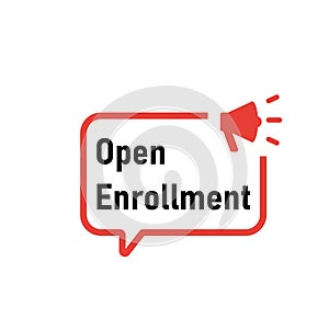 Open enrollment speech bubble