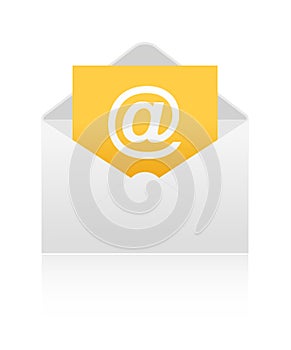 Open envelope with e-mail sign