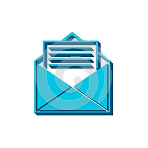 Open envelope with e-mail sign vector icon - EPS 10