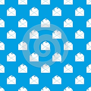 Open envelope with heart pattern seamless blue