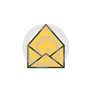 Open envelope icon in colored version