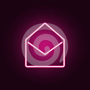 open envelope icon. Elements of web in neon style icons. Simple icon for websites, web design, mobile app, info graphics