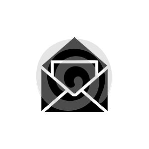 open envelope mail with a letter icon. Simple glyph, flat vector of Web icons for UI and UX, website or mobile application