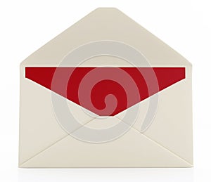 Open envelope with message card