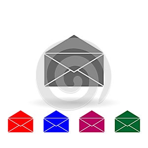 Open envelope multi color icon. Simple glyph, flat vector of web icons for ui and ux, website or mobile application