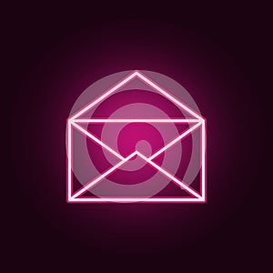 open envelope neon icon. Elements of web set. Simple icon for websites, web design, mobile app, info graphics