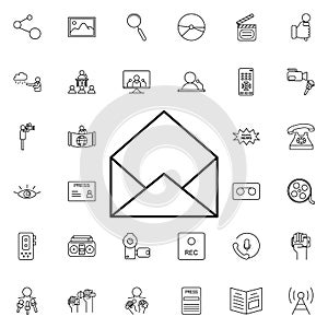 Open envelope nolan icon. Elements of media, press set. Simple icon for websites, web design, mobile app, info graphics