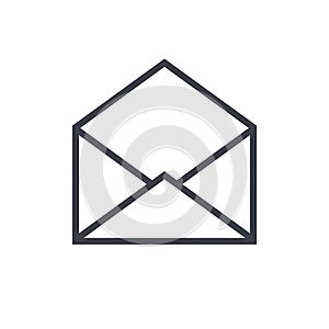 Open envelope outline icon, modern minimal flat design style, mail vector symbol