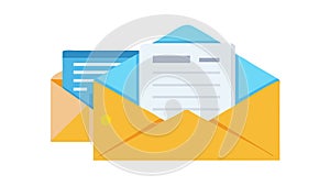 Open Envelope Revealing Important Official Documents, vector design Generative AI