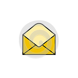 Open envelope vector icon isolated on white background