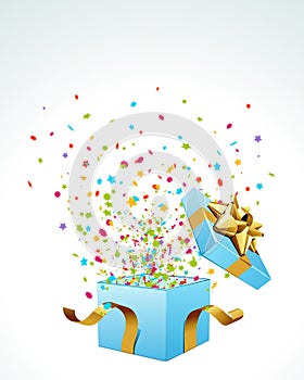 Open explore gift with fly stars