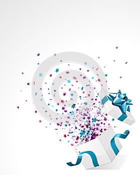 Open explore gift with fly stars