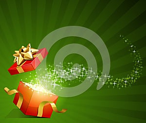 Open explore gift with fly stars