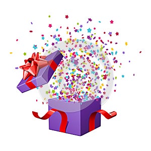 Open explore gift with fly stars