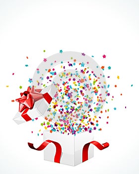 Open explore gift with fly stars