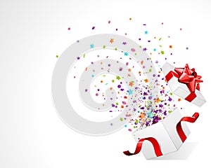 Open explore gift with fly stars