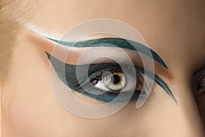 Open eye closeup with makeup