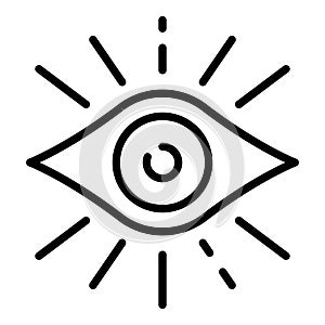 Open eye icon outline vector. Visual perception