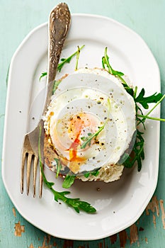 Open Face Breakfast Sandwich With Ricotta Spread