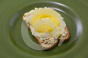 Open face tuna salad sandwich