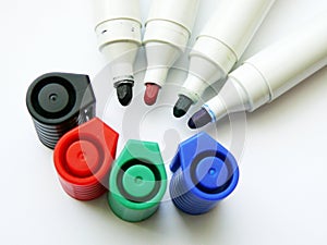 Open felt-tip pens (markers) photo