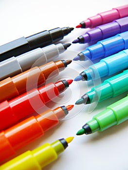 Open felt-tip pens (markers) photo