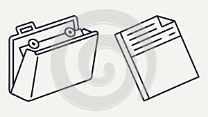 An open file folder with documents inside, an icon for organization, vector design Generative AI